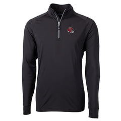 Kansas City Chiefs Cutter & Buck Helmet Adapt Eco Knit Stretch Recycled Quarter-Zip Pullover Top Black