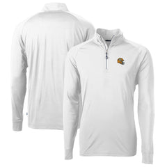 Green Bay Packers Cutter & Buck Helmet Adapt Eco Knit Stretch Recycled Quarter-Zip Pullover Top White