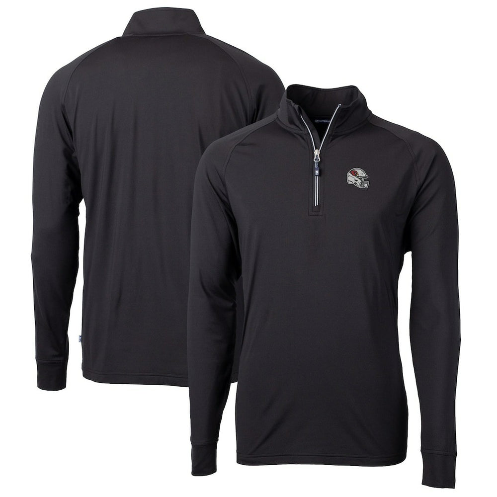 Arizona Cardinals Cutter & Buck Helmet Adapt Eco Knit Stretch Recycled Quarter-Zip Pullover Top Black