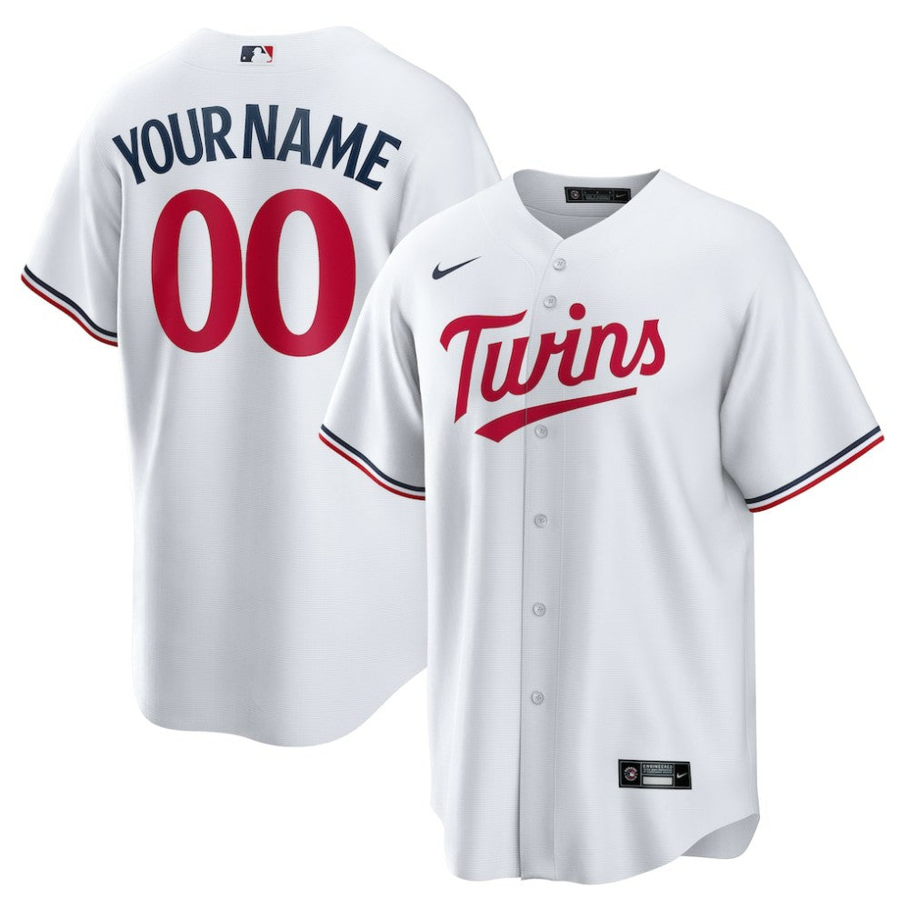MLB Minnesota Twins Nike Home Replica Custom Jersey - White