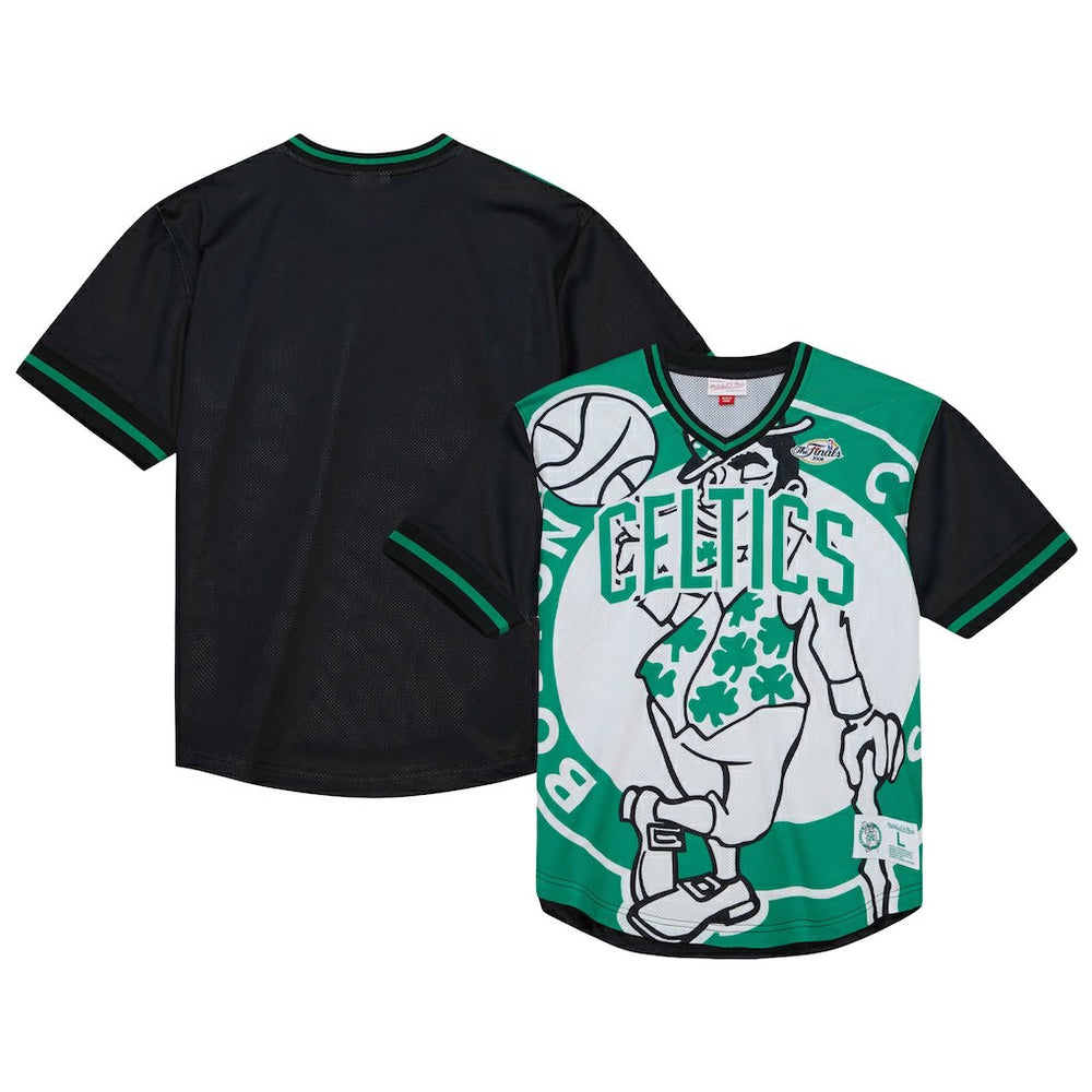 Boston Celtics Jumbotron 3.0 Mesh V-Neck T-Shirt Kelly Green
