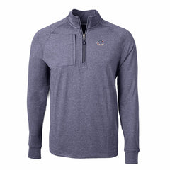 Cincinnati Reds Cutter & Buck Americana Logo Big & Tall Adapt Eco Knit Stretch Recycled Quarter-Zip Pullover Top - Heather Navy Pullover