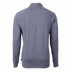 Cincinnati Reds Cutter & Buck Americana Logo Big & Tall Adapt Eco Knit Stretch Recycled Quarter-Zip Pullover Top - Heather Navy Pullover