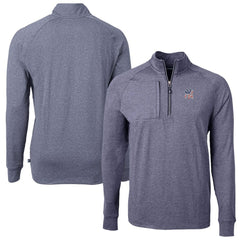New York Yankees Cutter & Buck Americana Logo Big & Tall Adapt Eco Knit Stretch Recycled Quarter-Zip Pullover Top - Heather Navy Pullover