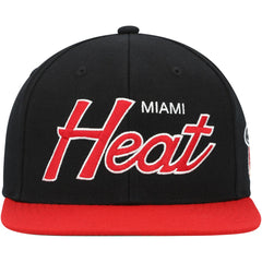 Miami Heat Hardwood Classics MVP Team Script 2.0 Snapback Hat Black
