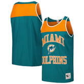 Miami Dolphins Gridiron Classics Heritage Colorblock Tank Top Teal/Orange