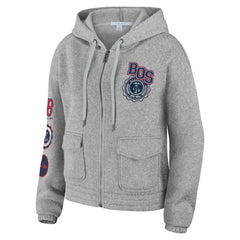 Boston Red Sox WEAR by Erin Andrews Women's Full-Zip Hoodie - Gray Hoodies