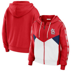 St. Louis Cardinals WEAR by Erin Andrews Women's Color Block Full-Zip Hoodie - Red/White Hoodies