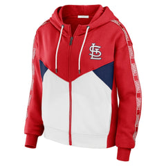 St. Louis Cardinals WEAR by Erin Andrews Women's Color Block Full-Zip Hoodie - Red/White Hoodies