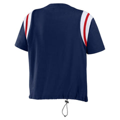Boston Red Sox WEAR by Erin Andrews Women's Cinched Colorblock T-Shirt - Navy T-shirts