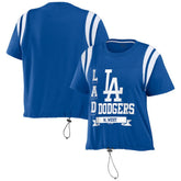 Los Angeles Dodgers WEAR by Erin Andrews Women's Cinched Colorblock T-Shirt - Royal T-shirts
