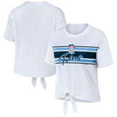 Minnesota Twins WEAR by Erin Andrews Women's Front Tie T-Shirt - White T-shirts