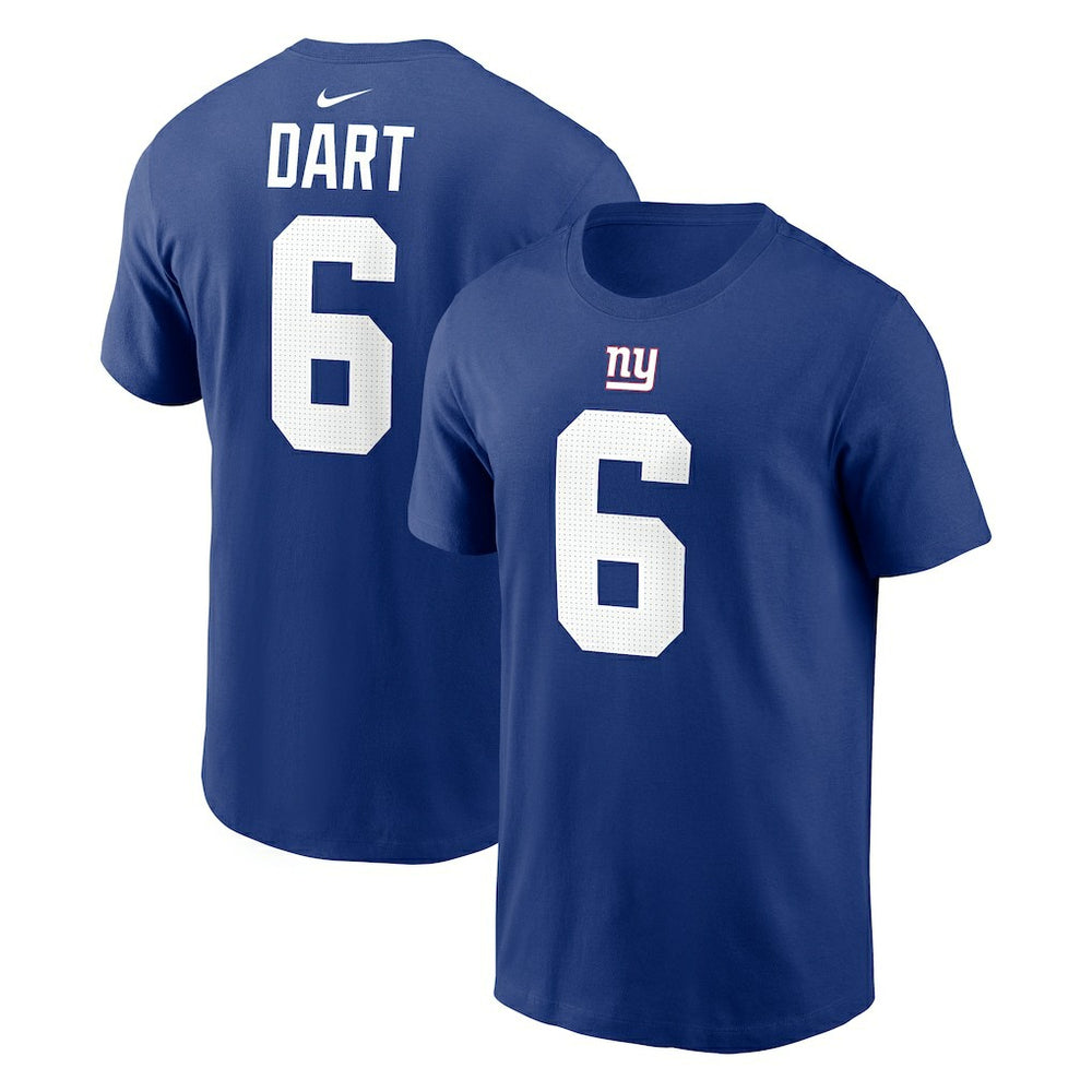 Jaxson Dart New York Giants Name & Number T-Shirt Royal
