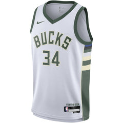 NBA Giannis Antetokounmpo Milwaukee Bucks Youth Swingman Jersey - Association Edition - White