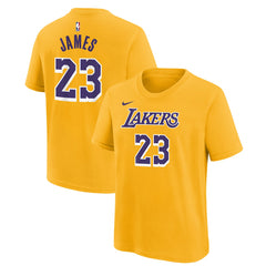 LeBron James Los Angeles Lakers Youth Icon Name & Number T-Shirt Gold