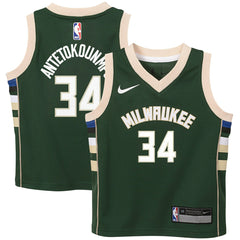 Giannis Antetokounmpo Milwaukee Bucks Preschool Swingman Player Jersey Icon Edition Hunter Green