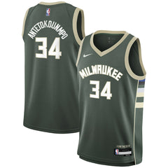 NBA Giannis Antetokounmpo Milwaukee Bucks Youth Swingman Jersey - Icon Edition - Hunter Green