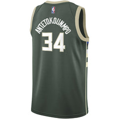 NBA Giannis Antetokounmpo Milwaukee Bucks Youth Swingman Jersey - Icon Edition - Hunter Green