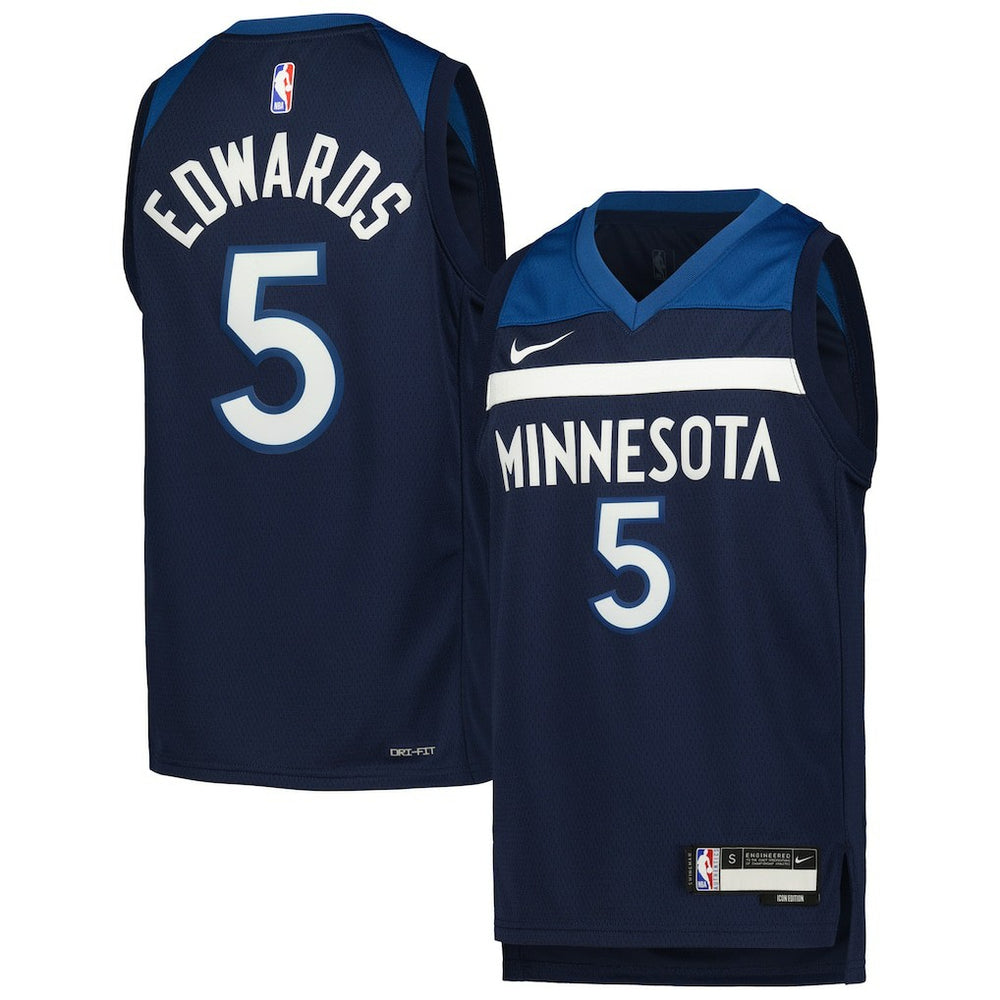 NBA Anthony Edwards Minnesota Timberwolves Youth Swingman Jersey - Icon Edition - Navy