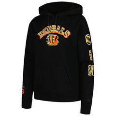 Cincinnati Bengals Pro Standard Women's Animal Print Fleece Pullover Hoodie Black