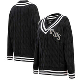 Philadelphia Eagles Pro Standard Women's Prep V-Neck Pullover Sweater Black