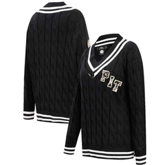 Pittsburgh Steelers Pro Standard Women's Prep V-Neck Pullover Sweater Black