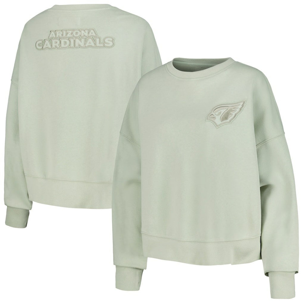 Arizona Cardinals Pro Standard Women's Oversized Cropped Neutral Pullover Sweatshirt Light Green