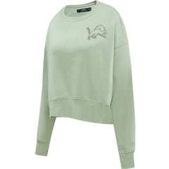 Detroit Lions Pro Standard Women's Oversized Cropped Neutral Pullover Sweatshirt Light Green