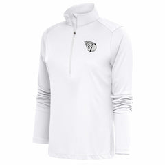 Cleveland Guardians Antigua Women's Brushed Metallic Tribute Half-Zip Pullover Top - White Pullover