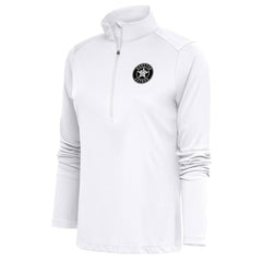 Houston Astros Antigua Women's Brushed Metallic Tribute Half-Zip Pullover Top - White Pullover