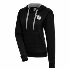 Cleveland Guardians Antigua Women's Brushed Metallic Victory Pullover Hoodie - Black Hoodies