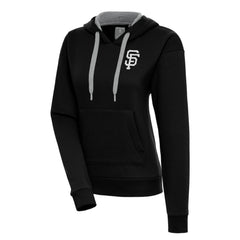 San Francisco Giants Antigua Women's Brushed Metallic Victory Pullover Hoodie - Black Hoodies