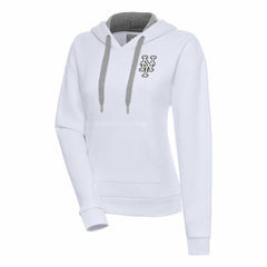New York Mets Antigua Women's Brushed Metallic Victory Pullover Hoodie - White Hoodies