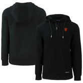 San Francisco Giants Cutter & Buck Roam Eco Half-Zip Recycled Pullover Hoodie - Black Hoodies