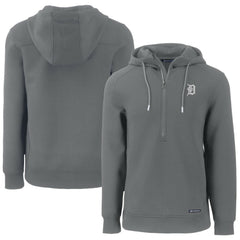 Detroit Tigers Cutter & Buck Roam Eco Half-Zip Recycled Pullover Hoodie - Gray Hoodies