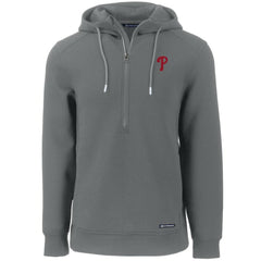 Philadelphia Phillies Cutter & Buck Roam Eco Half-Zip Recycled Pullover Hoodie - Gray Hoodies