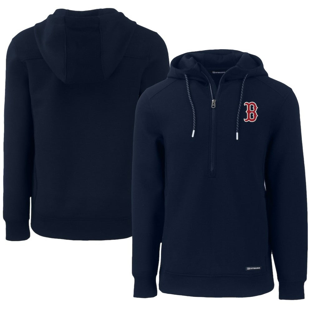 Boston Red Sox Cutter & Buck Roam Eco Half-Zip Recycled Pullover Hoodie - Navy Hoodies