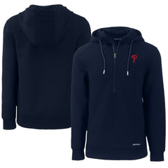 Philadelphia Phillies Cutter & Buck Roam Eco Half-Zip Recycled Pullover Hoodie - Navy Hoodies