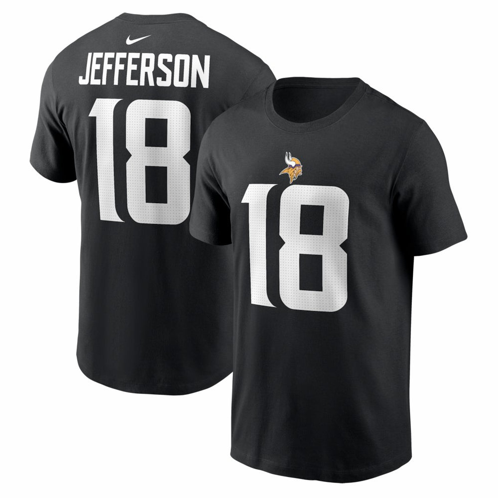 Justin Jefferson Minnesota Vikings Name & Number T-Shirt Black
