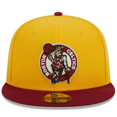 Boston Celtics Fall Leaves 2-Tone 59FIFTY Fitted Hat Yellow/Red