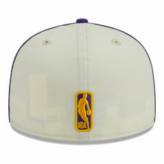 Los Angeles Lakers Piping 2-Tone 59FIFTY Fitted Hat Cream/Purple