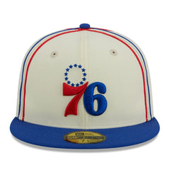 Philadelphia 76ers Piping 2-Tone 59FIFTY Fitted Hat Cream/Royal