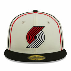 Portland Trail Blazers Piping 2-Tone 59FIFTY Fitted Hat Cream/Black