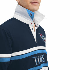 Tennessee Titans Tommy Hilfiger Cory Varsity Rugby Long Sleeve T-Shirt Navy