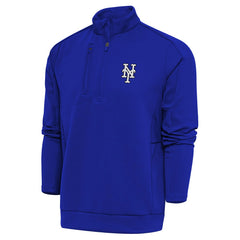 New York Mets Antigua Metallic Generation Quarter-Zip Pullover Top - Royal Pullover