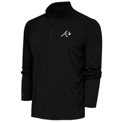 Atlanta Braves Antigua Metallic Tribute Quarter-Zip Top - Black Tops