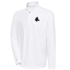 Boston Red Sox Antigua Metallic Tribute Quarter-Zip Top - White Tops