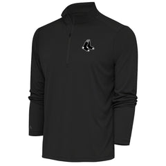 Boston Red Sox Antigua Metallic Tribute Quarter-Zip Top - Charcoal Tops