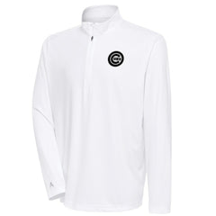 Chicago Cubs Antigua Metallic Tribute Quarter-Zip Top - White Tops
