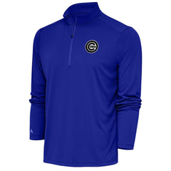 Chicago Cubs Antigua Metallic Tribute Quarter-Zip Top - Royal Tops